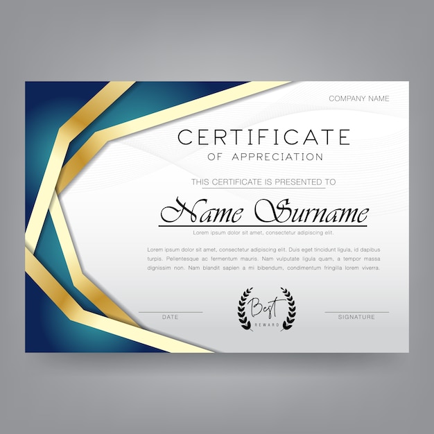 Download Modern certificate design template | Premium Vector