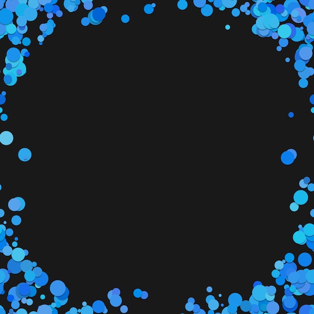 現代の混沌とし たドットの背景 黒の背景に青トーンの円からのベクトルグラフィック プレミアムベクター