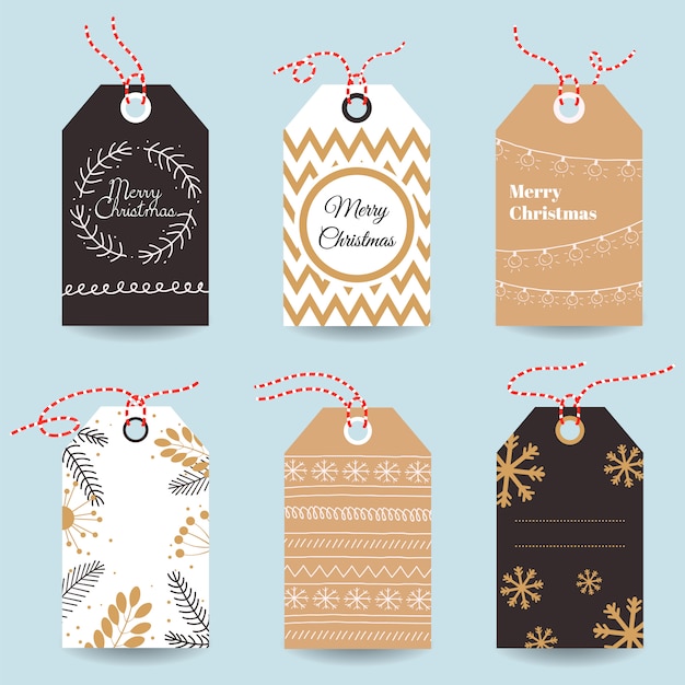 Premium Vector | Modern christmas gift tags and cards