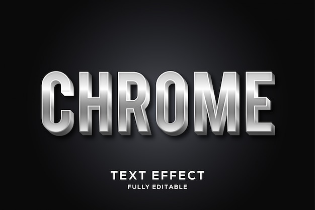 Premium Vector Modern Chrome Text Effect