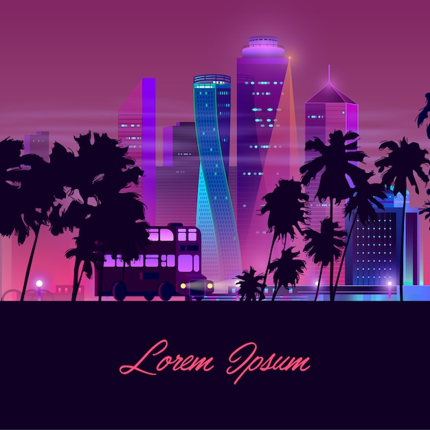 Modern city futuristic architecture vector banner Free Vector