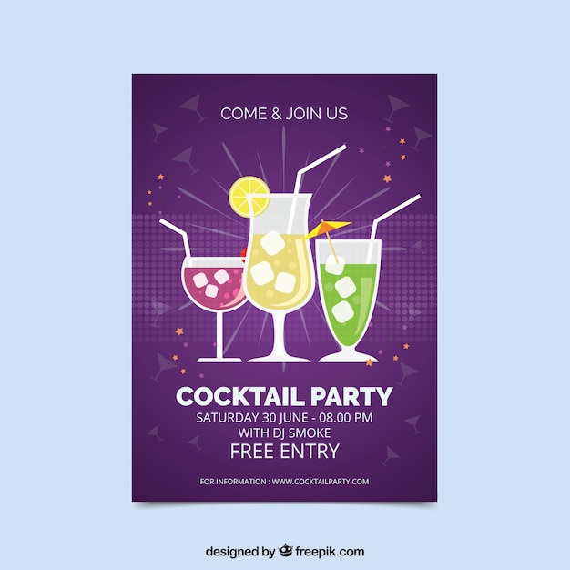 Modern cocktail party poster Vector | Free Download