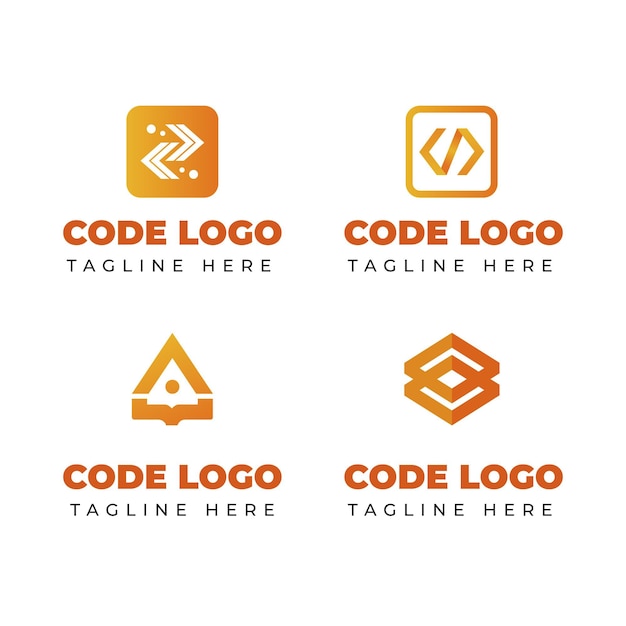 Free Vector | Modern code logo collection