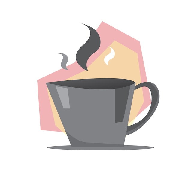 Download Modern coffee illustration with hot steam Vector | Free ...