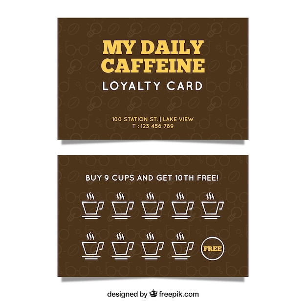 free-vector-modern-coffee-shop-loyalty-card-template