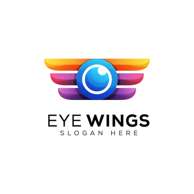 Download Free Modern Color Eye Wiith Wings Logo Design Premium Vector Use our free logo maker to create a logo and build your brand. Put your logo on business cards, promotional products, or your website for brand visibility.