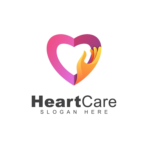 Premium Vector | Modern color heart care or love hand logo ...