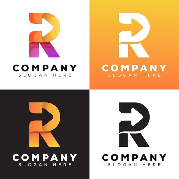 Download Free Modern Color Letter R With Arrow Collection Logo Style Premium Vector Use our free logo maker to create a logo and build your brand. Put your logo on business cards, promotional products, or your website for brand visibility.