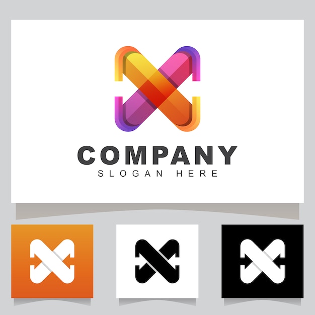 Download Free Modern Color Letter X With Arrow Business Logo Initial Express Use our free logo maker to create a logo and build your brand. Put your logo on business cards, promotional products, or your website for brand visibility.