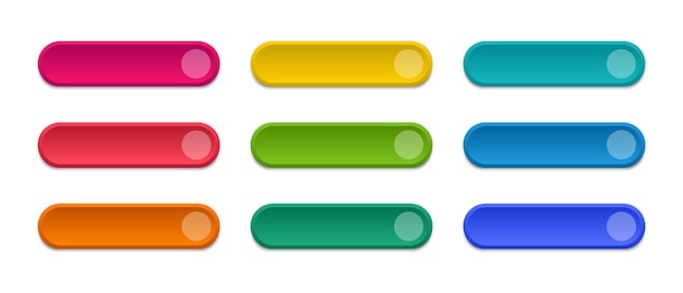 Premium Vector | Modern colored buttons set. for web site and ui. blank ...