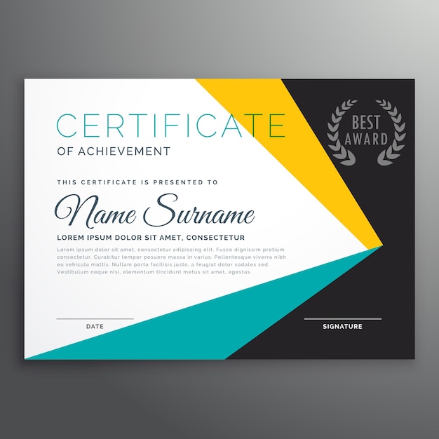Free Vector | Modern colorful achievement certificate template