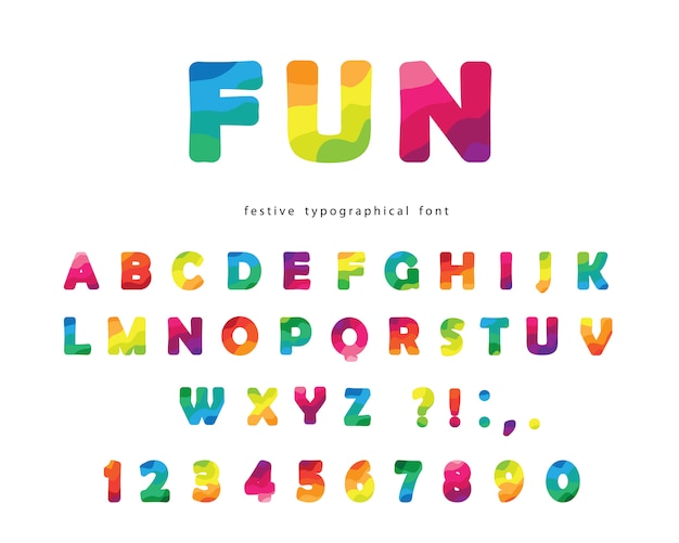 Premium Vector | Modern colorful font