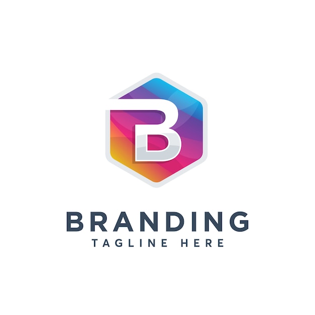 Premium Vector | Modern colorful letter b logo design template