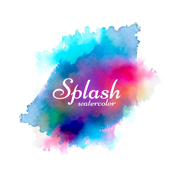 Modern colorful watercolor splash design vector Free Vector