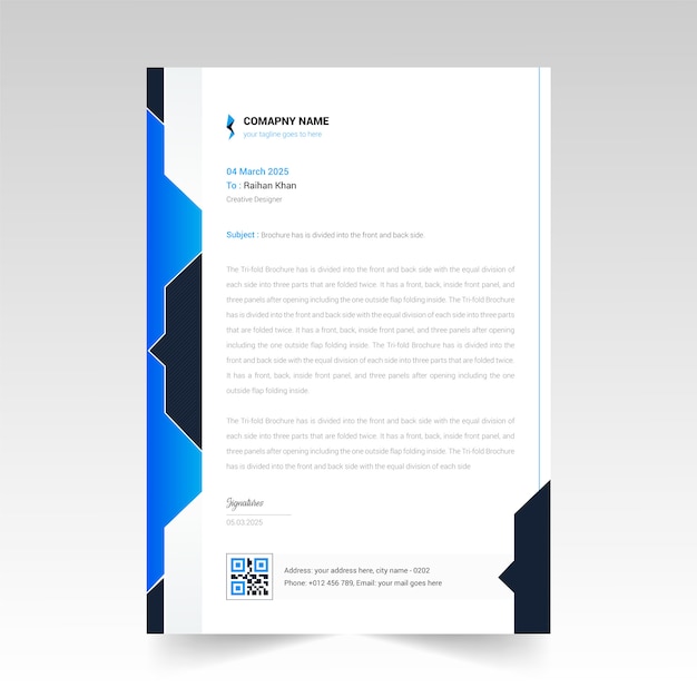 Premium Vector | Modern company letterhead premium