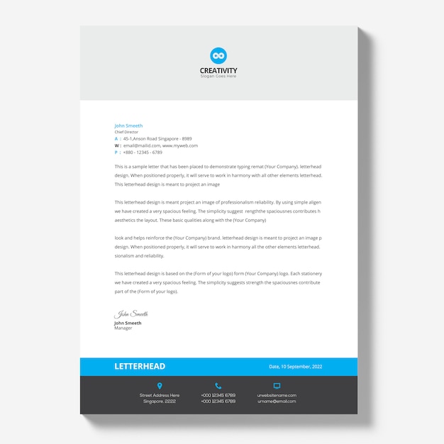 Download Free Modern Company Letterhead Premium Vector Use our free logo maker to create a logo and build your brand. Put your logo on business cards, promotional products, or your website for brand visibility.