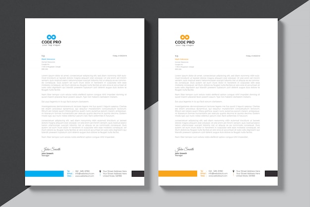 Modern company letterhead Premium Vector
