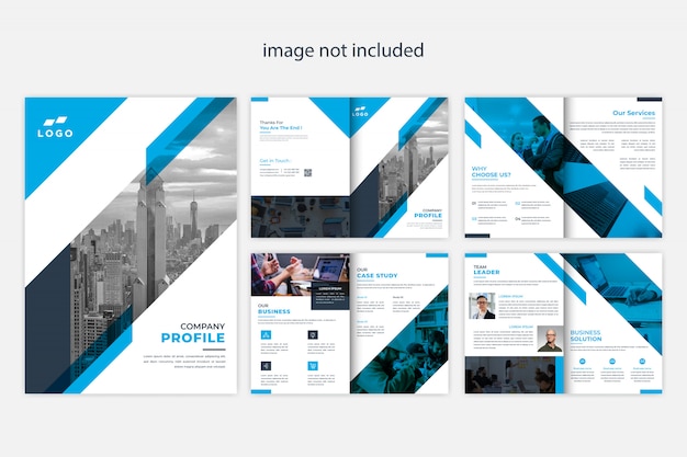 Modern company profile brochure design template Premium Vector