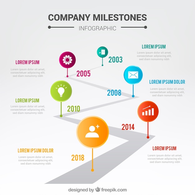 Free Vector | Modern company time line template