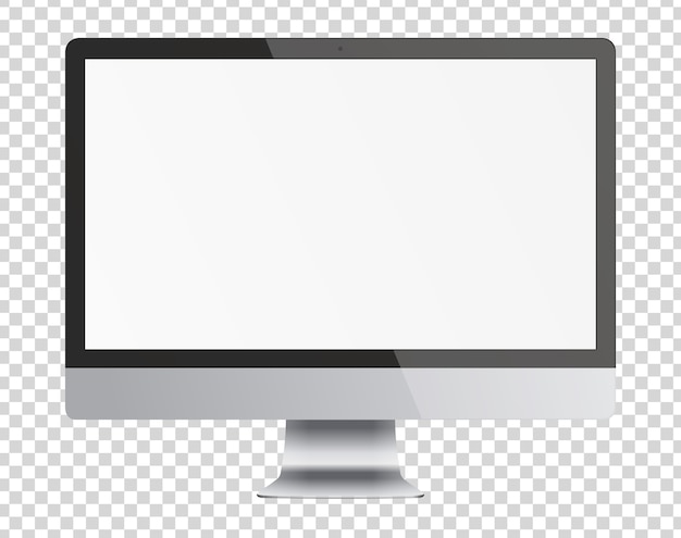 Компьютер на прозрачном фоне для презентации
