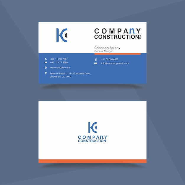 Download Free Modern Construction Business Card Template Premium Vector Use our free logo maker to create a logo and build your brand. Put your logo on business cards, promotional products, or your website for brand visibility.
