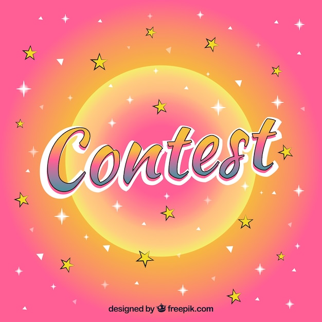 Modern contest lettering with flat design Free Vector