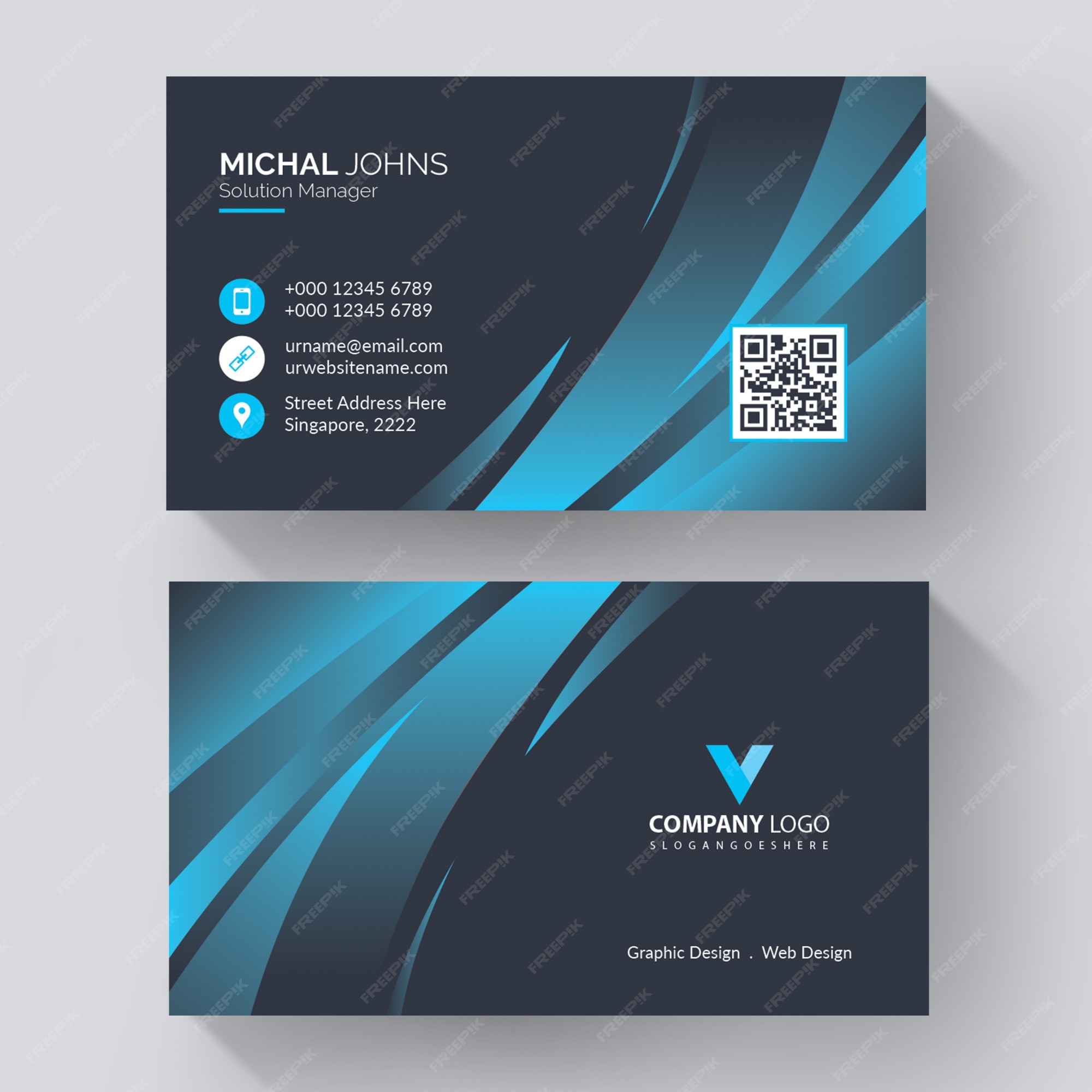 Premium Vector | Modern corporate business card template with modern ...