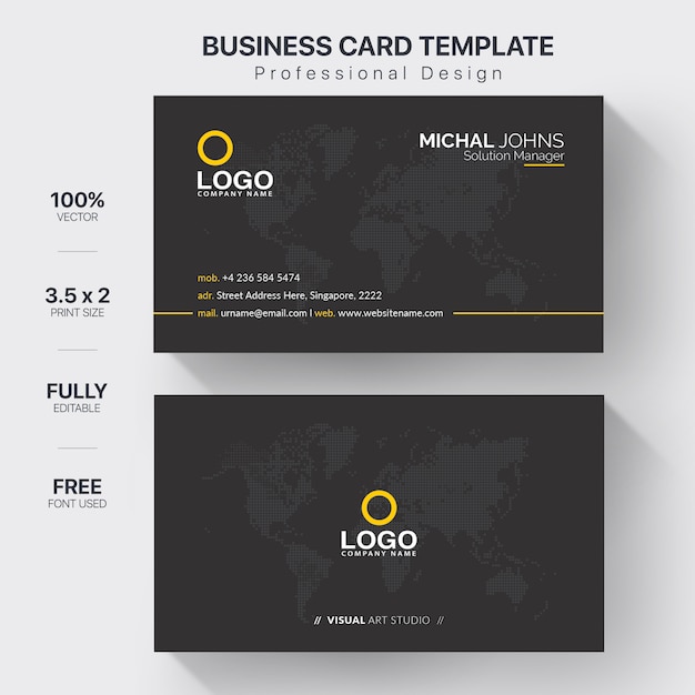 Modern corporate business card template Premium Vector