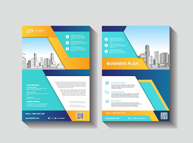 Premium Vector Modern corporate informative flyer template Premium Vector Modern corporate informative flyer template