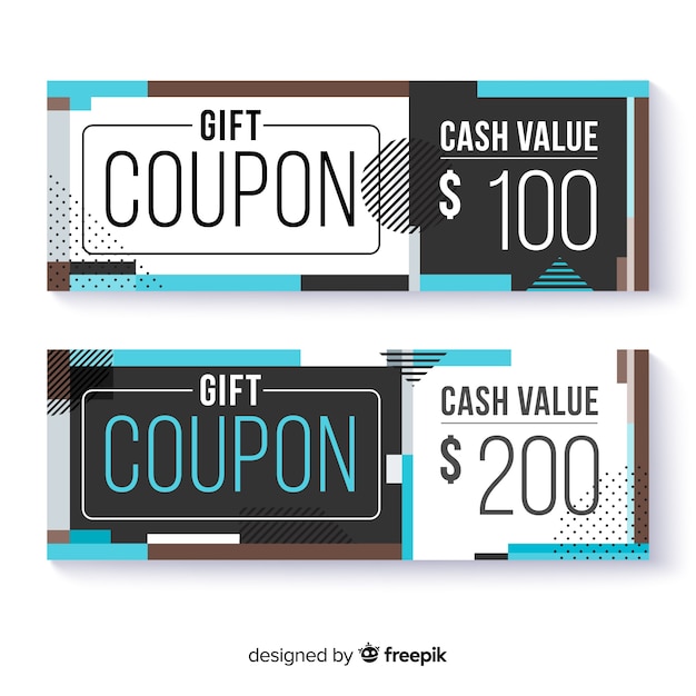 Free Vector Modern coupon template concept