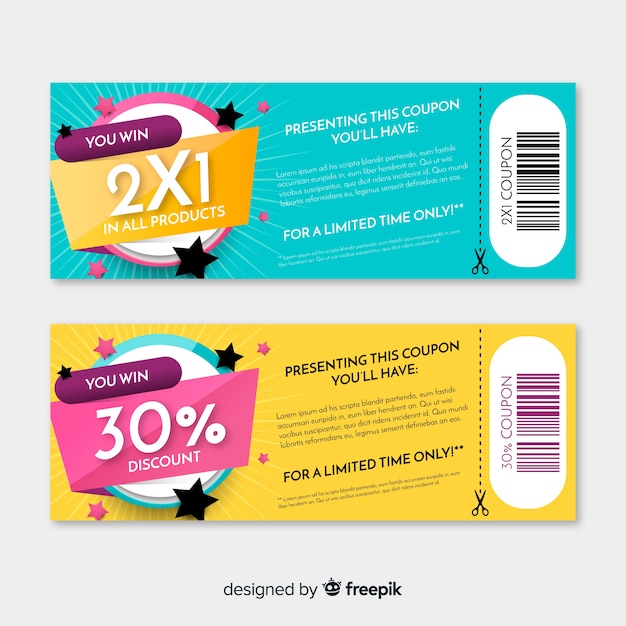 Modern coupon template Free Vector