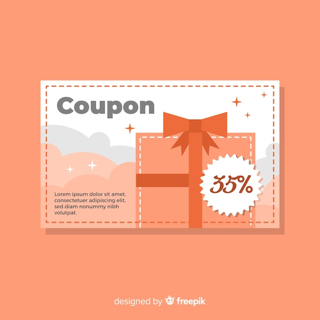 Modern coupon template Free Vector