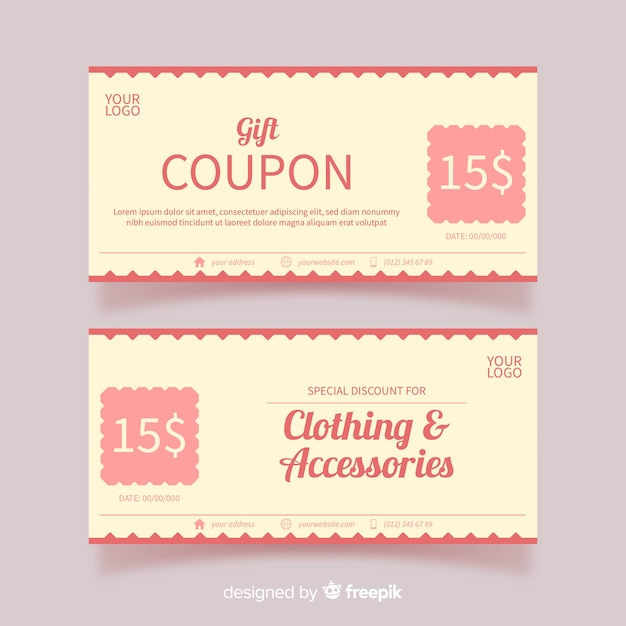 Modern coupon or voucher template concept Free Vector