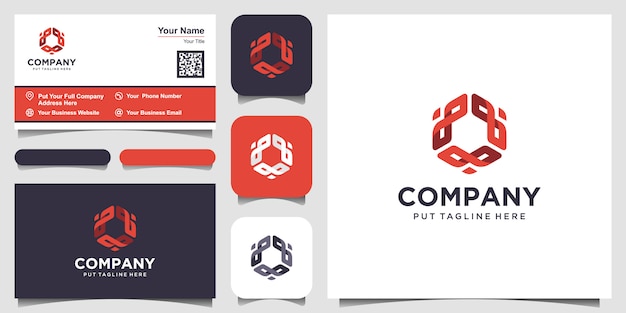 Download Free Modern Creative Hexagon Design Logo Element With Business Card Use our free logo maker to create a logo and build your brand. Put your logo on business cards, promotional products, or your website for brand visibility.