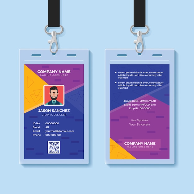 Premium Vector | Modern creative id card design template