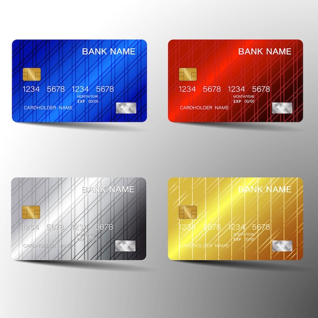 Premium Vector | Modern credit card set design.