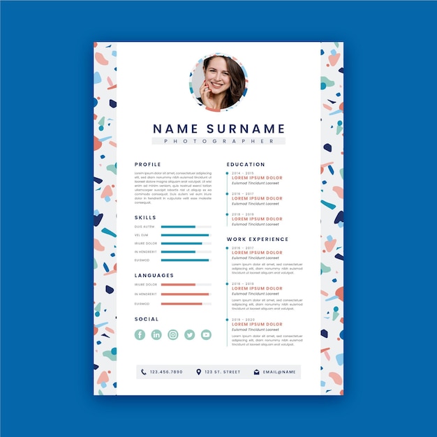 Modern curriculum vitae template | Free Vector