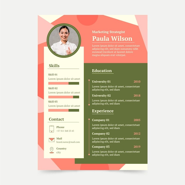 Free Vector | Modern curriculum vitae template