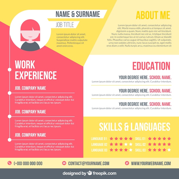 Modern cv template with elegant style Free Vector