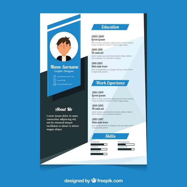 Wonderbaar Modern cv template | Free Vector PU-39