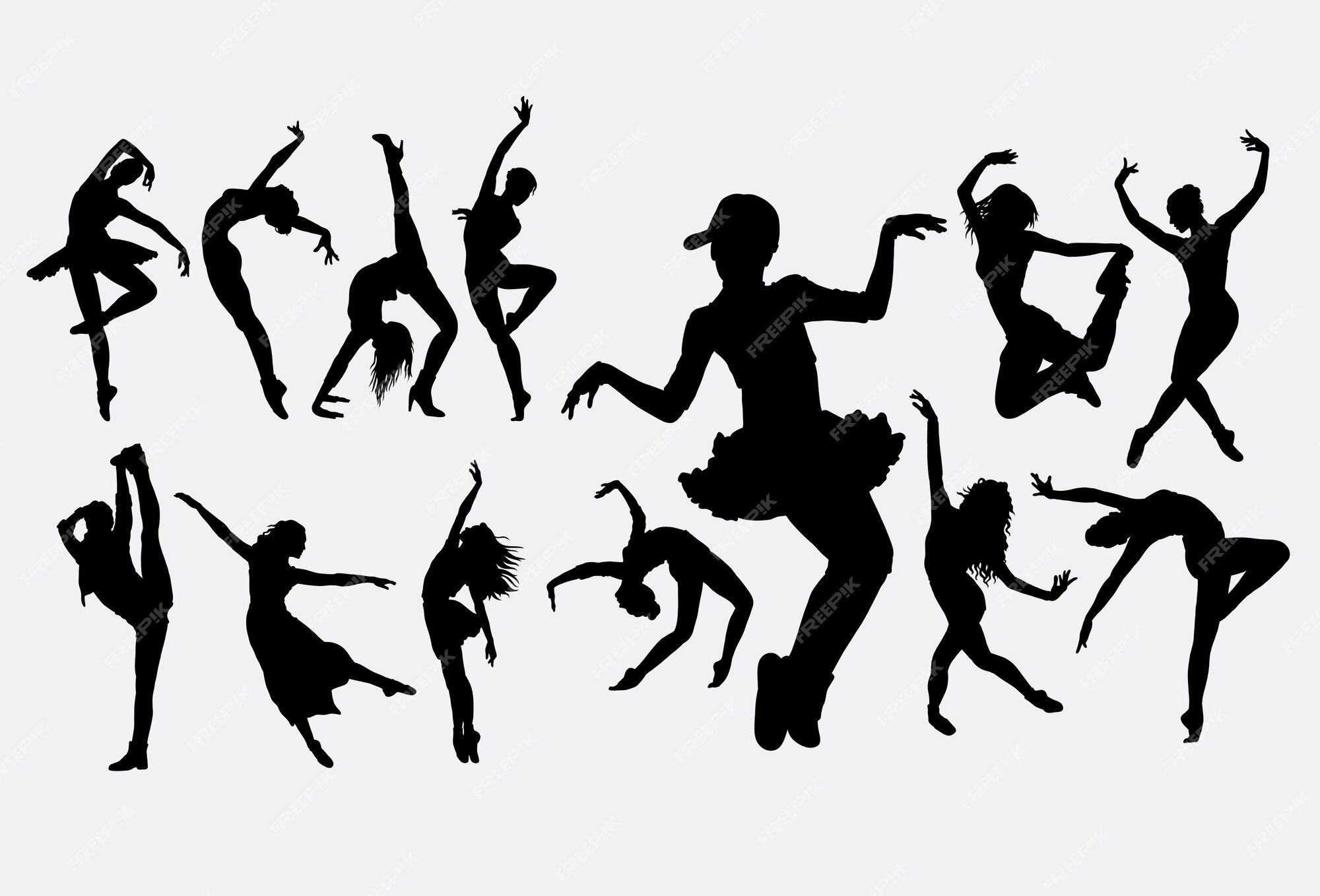 Premium Vector | Modern dance silhouette