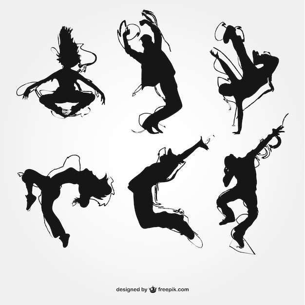 Modern dance silhouettes