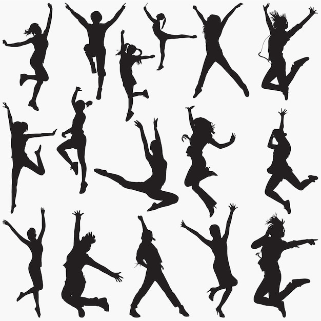 Download Premium Vector | Modern dance silhouettes