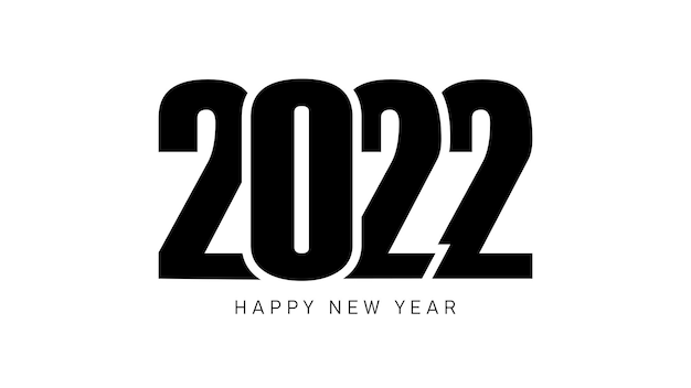 Premium Vector | Modern design on black and white numbers 2022 happy ...