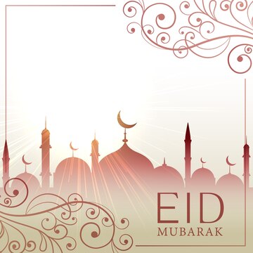 Free Vector | Modern design for eid mubarak with ornaments