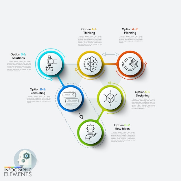 Modern design minimal style infographic template Premium Vector