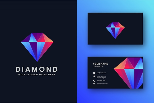 Download Free Modern Diamond Logo And Business Card Template Premium Vector Use our free logo maker to create a logo and build your brand. Put your logo on business cards, promotional products, or your website for brand visibility.