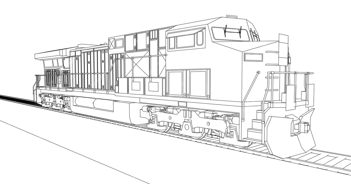 Premium Vector | Modern diesel railway locomotive with great power and ...