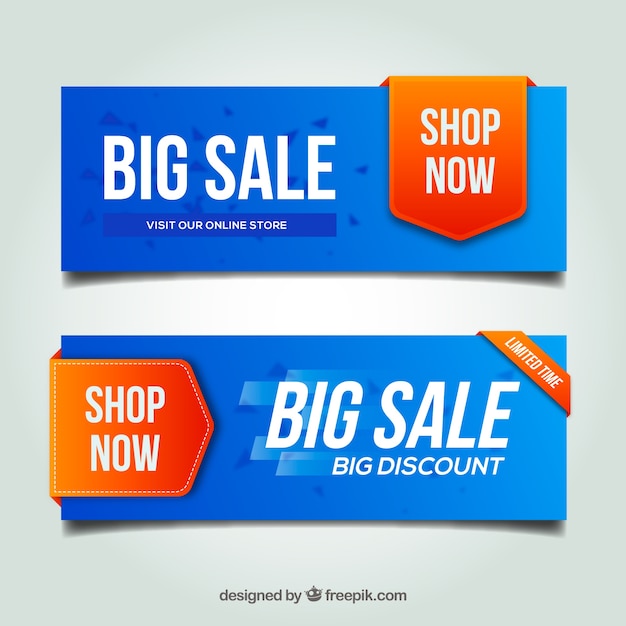 Modern discount banners Vector Free Download