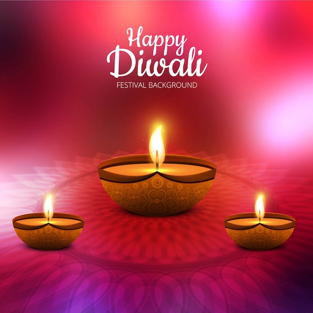 Premium Vector | Modern diwali design with three candles